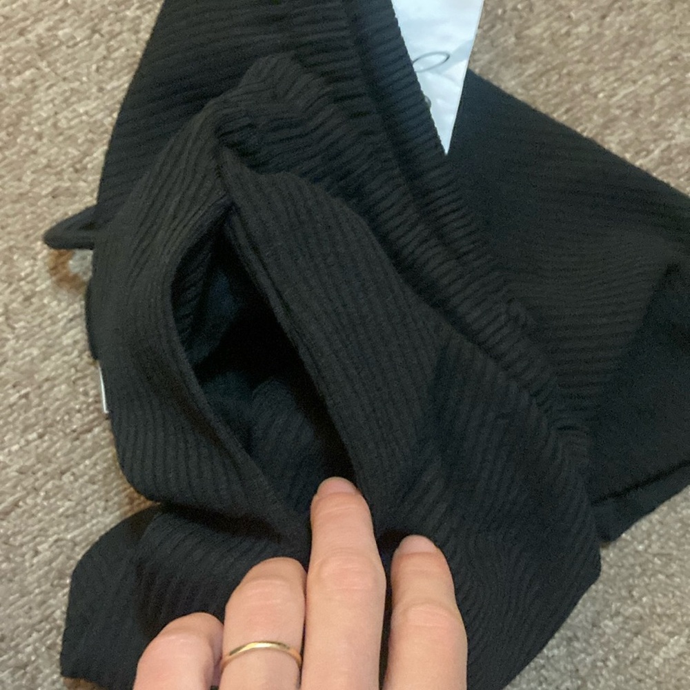 Silk & Salt Black Ribbed Shorts with Drawstring Waist - Picture 13 of 14